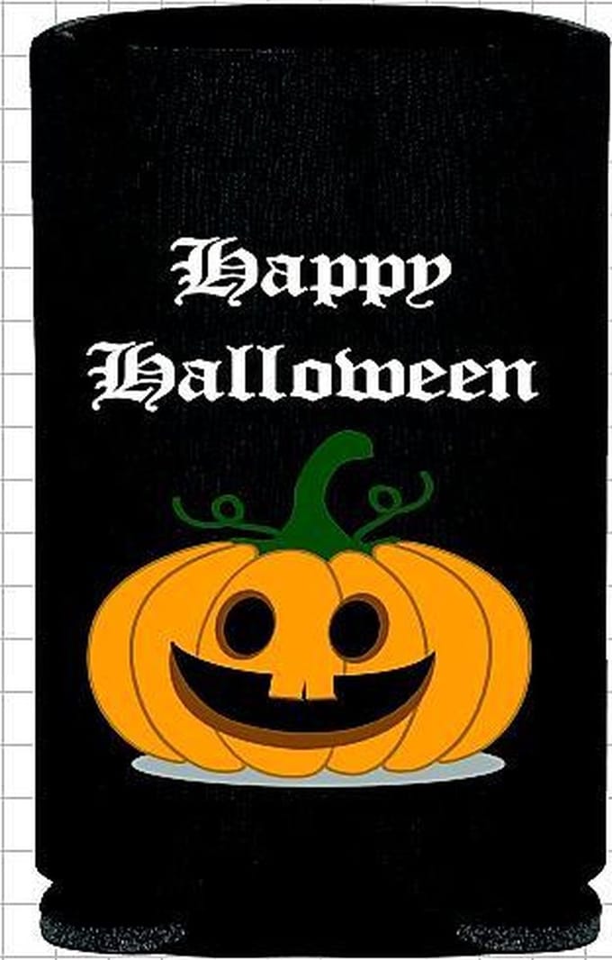 4 st. Halloween bier blik koelhoudhoesjes - zwart