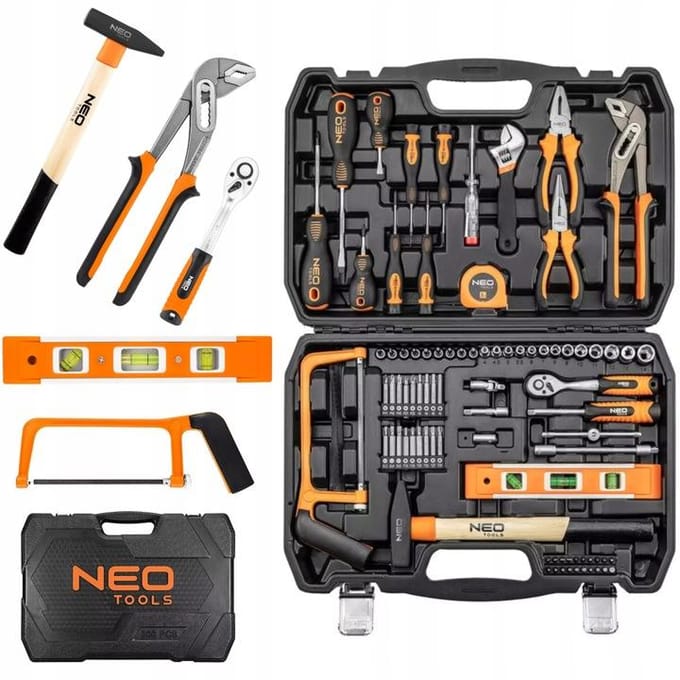 Set: 88-dlg gereedschapset + 100-dlg dopsleutelset