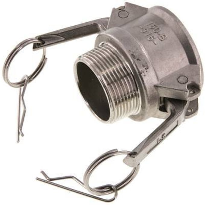 Camlock DN 40 (1 1/2'') Koppeling RvsR 1 1/2'' met buitendraad Type B MIL-C-27487
