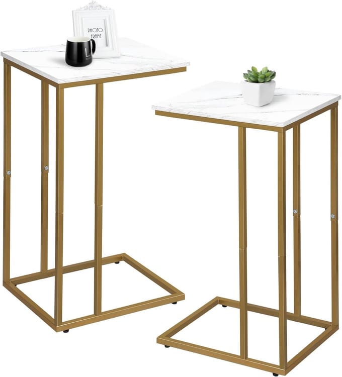 Set van 2 C-vormige bijzettafels