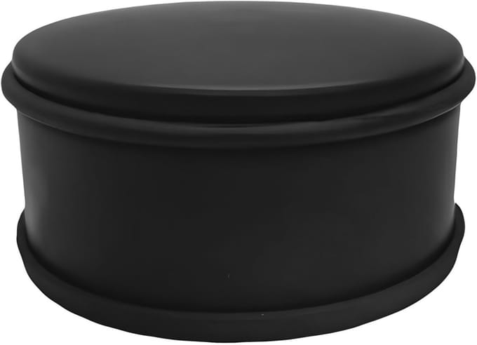 Eenvoudige deurstopper, zwart (11 cm diameter, 6 cm hoog, rubber en metaal)