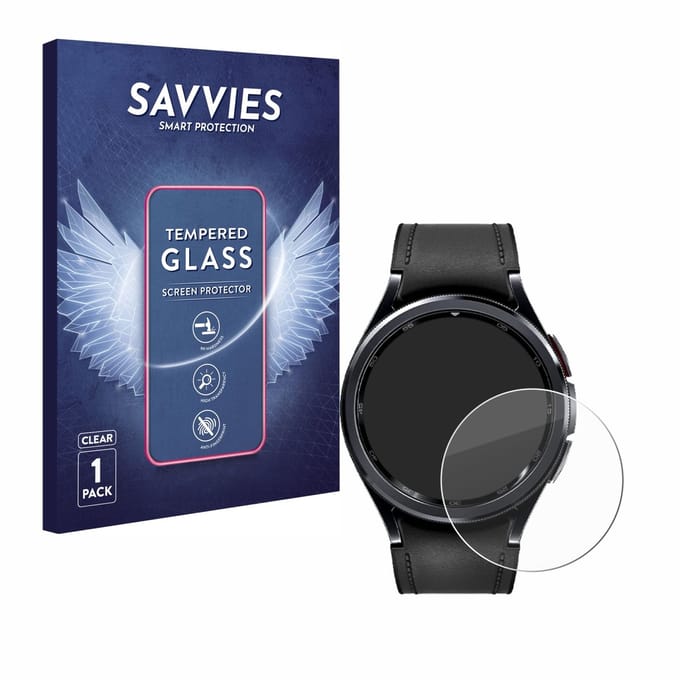 Savvies - Glas Screenprotector voor Samsung Galaxy Watch 6 Classic (47 mm) - Gehard Beschermglas 9H