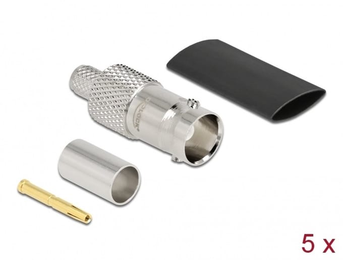 Delock BNC jack for crimping RG-59 with matching shrink tube