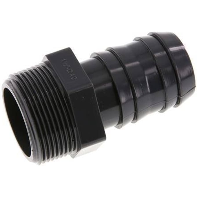 40 mm & G1-1/2'' PVC-U Slangpilaar Buitendraad 89mm EN 1452-3
