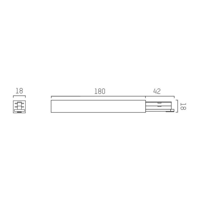 Molto Luce Eindvoeding voor Volare 2-fase rail, wit