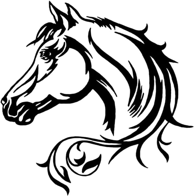 Dailygoods- Paardensilhouet Sticker - Waterdichte Auto Sticker - Set