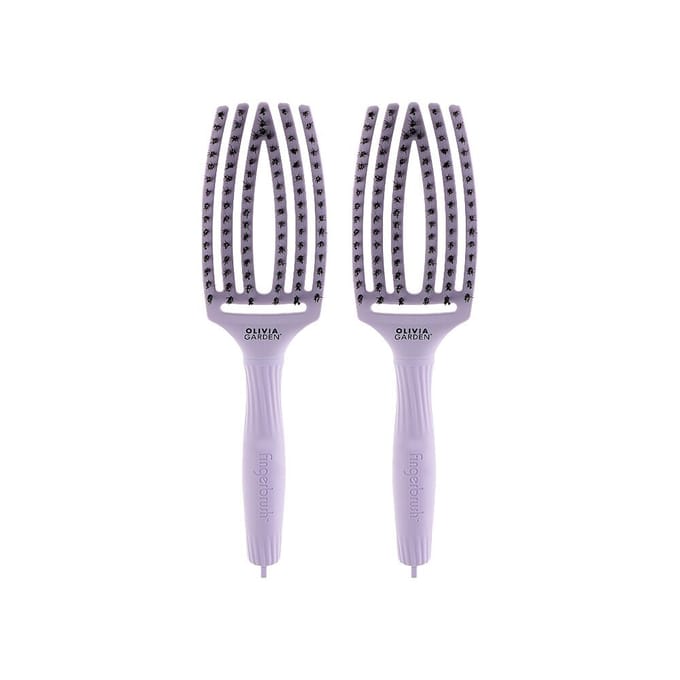 2x Olivia Garden Fingerbrush Care Iconic Boar&Nylon Bloom Lavender