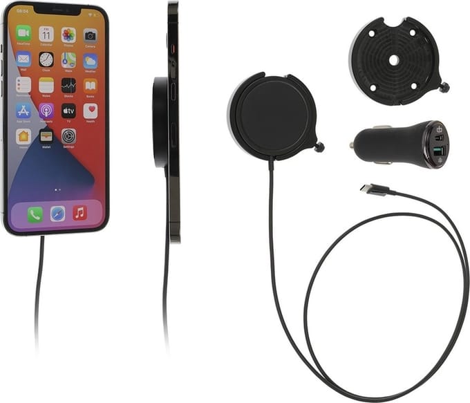Brodit houder met MagSafe Charger-zwart/sig. iPhone 12-17