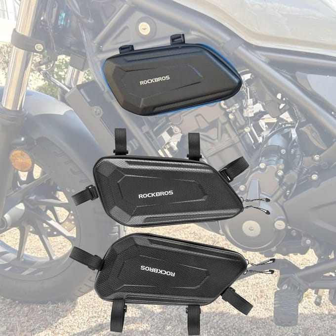 Waterdichte Driehoekige Motortas Kunstleer - Zijtas voor Motorfiets Frameopslag