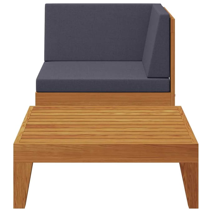 vidaXL - 2-delige - Loungeset - met - kussens - massief - acaciahout