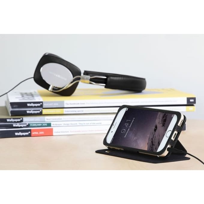 Just Mobile - leren folio hoesje voor iPhone 6s+ - zwart