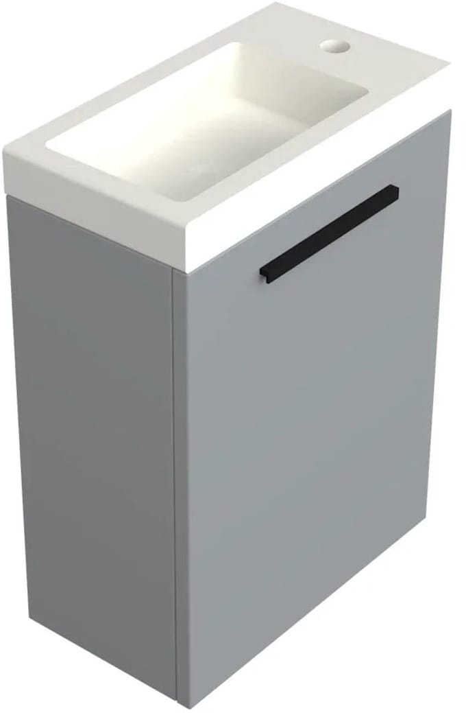Dutchline Badmeubel Onderkast – Mat Grijs – 36x18cm – 1 Deur (Links/Rechts)