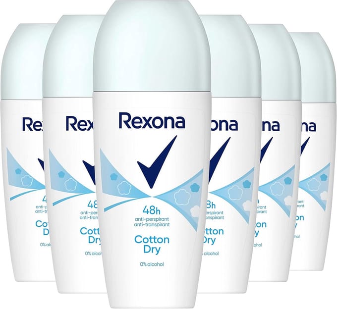 Rexona Dry Cotton Deodorant Roller - 6 x 50 ml - Voordeelverpakking