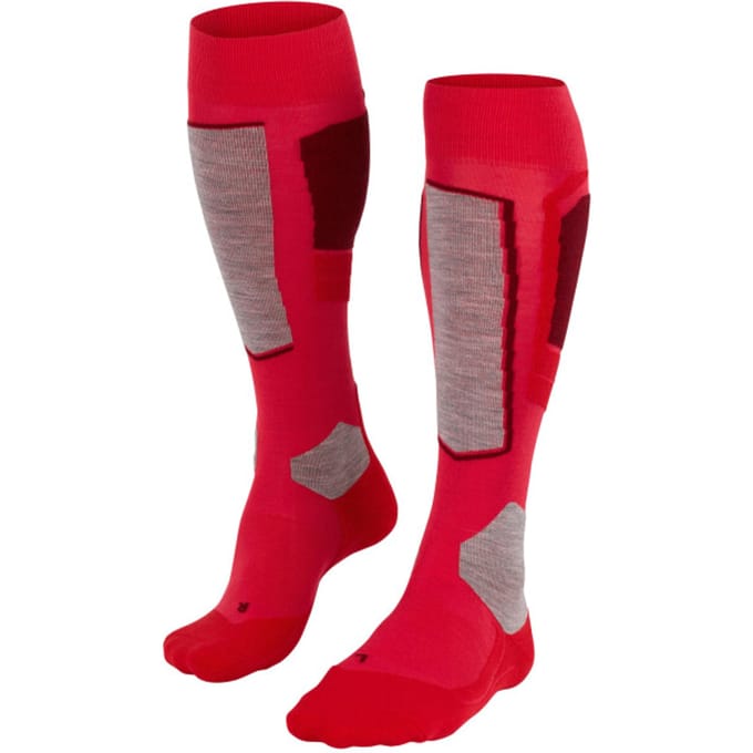 FALKE SK4 warm dun wol functioneel materiaal skisokken dames rood - maat 41-42