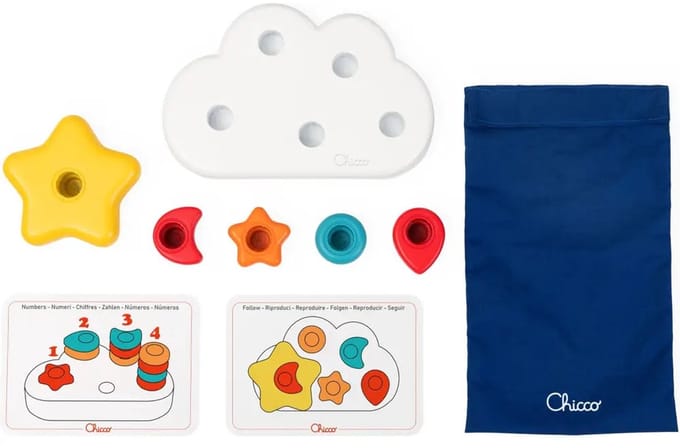 Chicco wolken vormenpuzzel educatief speelgoed voor peuters.