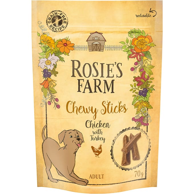 Rosie's Farm Kauwsnacks Kip met Kalkoen - Voordeelpakket 5 x 70 g