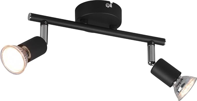 LED Plafondspot Zwart Duo - Kantelbaar - GU10 fitting – Opbouw