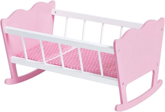 Poppenwieg Compleet 4-delig Roze met Beddengoed
