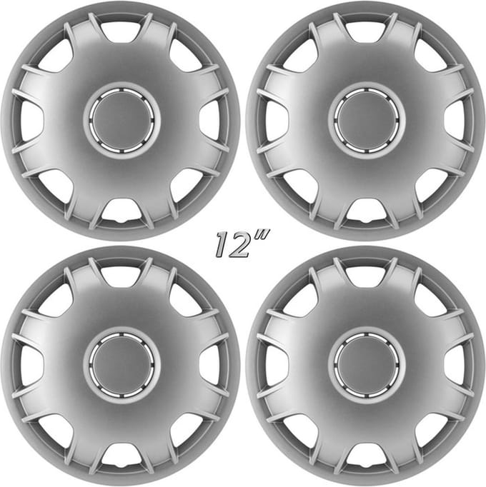 4-Delige Wieldoppenset Speed 12-inch zilver