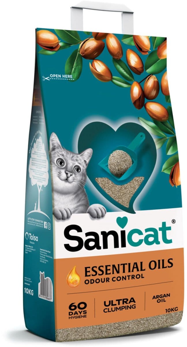 Sanicat Essential Oils Ultra Cream Kattenbakvulling Argan Oil - 10 kg