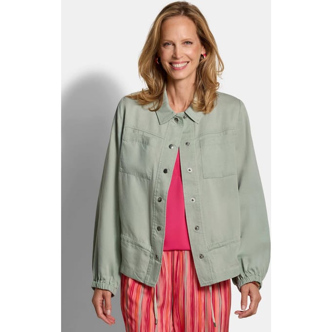 Lichte jas van koel lyocell - salie - Gr. 38 van Goldner Fashion