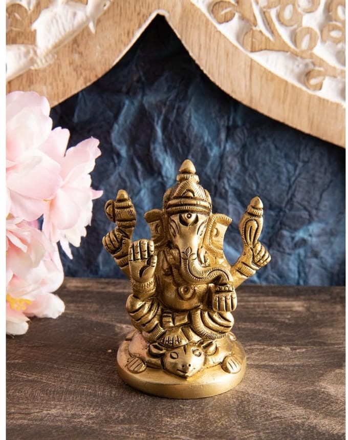 Ganesha messing met Muis