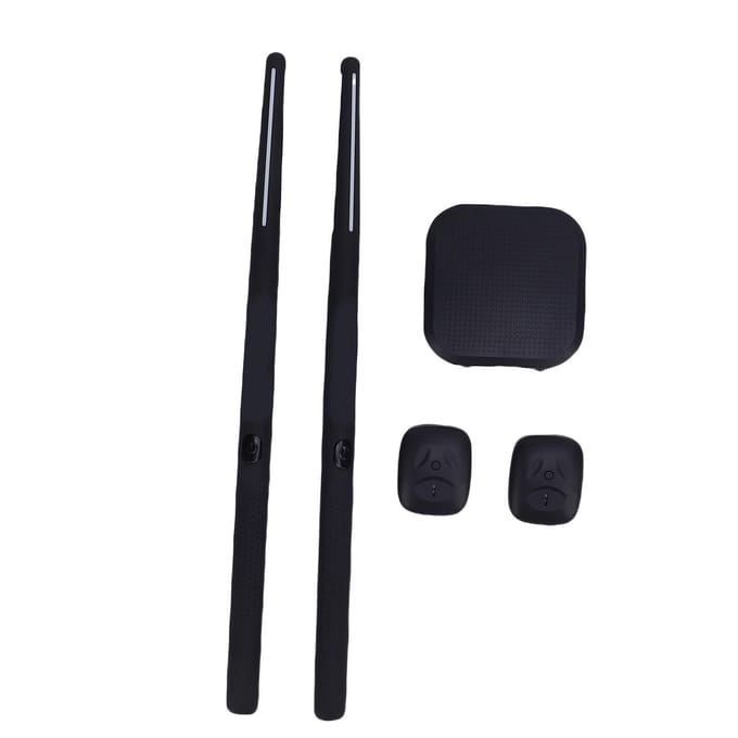 Lucht Drumstokken Kit Multifunctionele 3D Bewegingssensor 8 Geluiden RGB Draagbare Elektronische Drumstel met Voetpedaal black