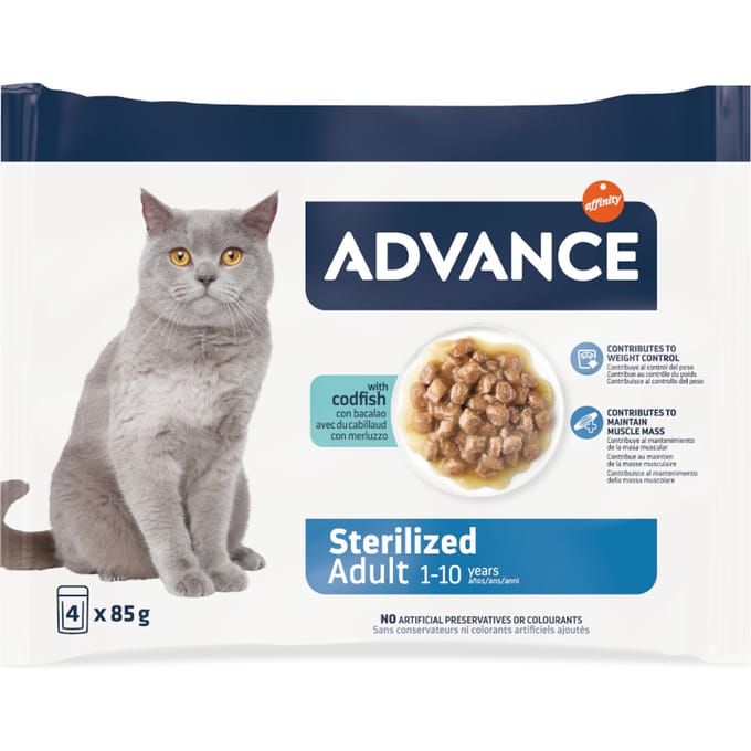 Advance Feline Sterilized Kabeljauw - 52 x 85 g
