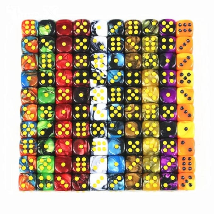 10 stuks/set D6 16mm gekleurde 6-zijdige DND dobbelstenen doorschijnende kleuren party spel veelzijdige dobbelstenen rollenspel acryl tafelspel