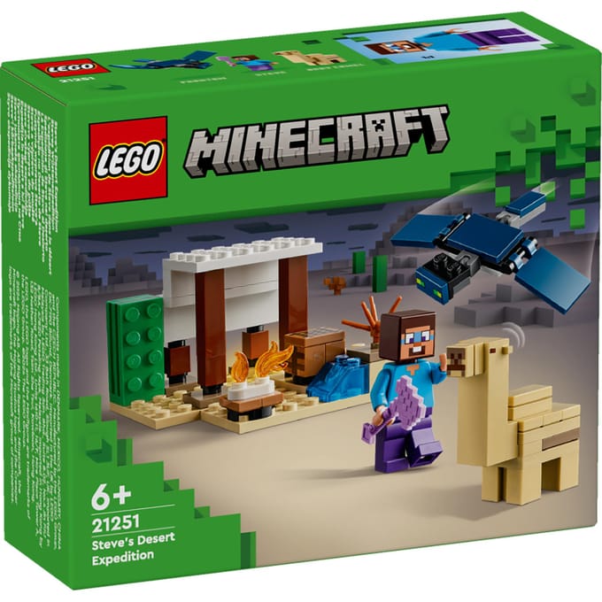LEGO Minecraft Steve's woestijnexpeditie Constructie Speelgoed Actiefiguren Set 21251