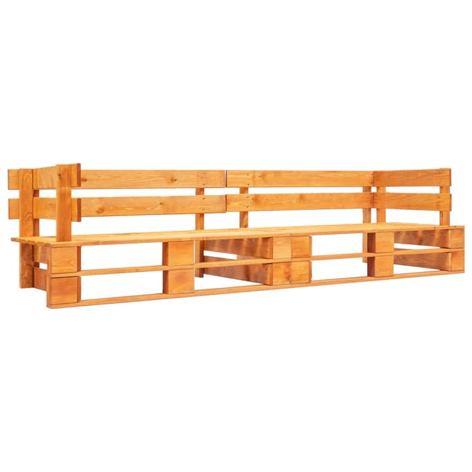 vidaXL - Tuinbank - 2-zits - pallet - hout - honingbruin