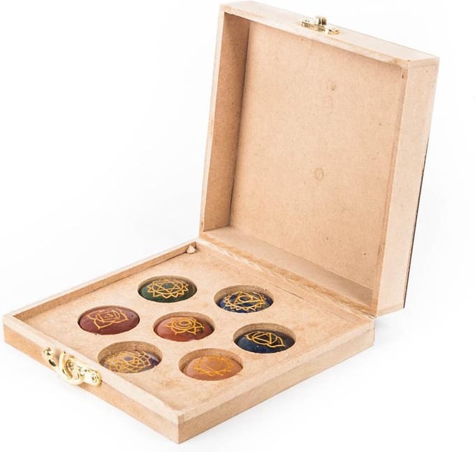 Chakra Edelstenen in Opbergdoos
