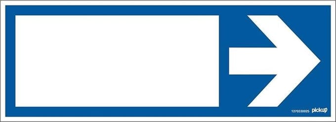 Pickup bord 33x12 cm - blauw met pijl