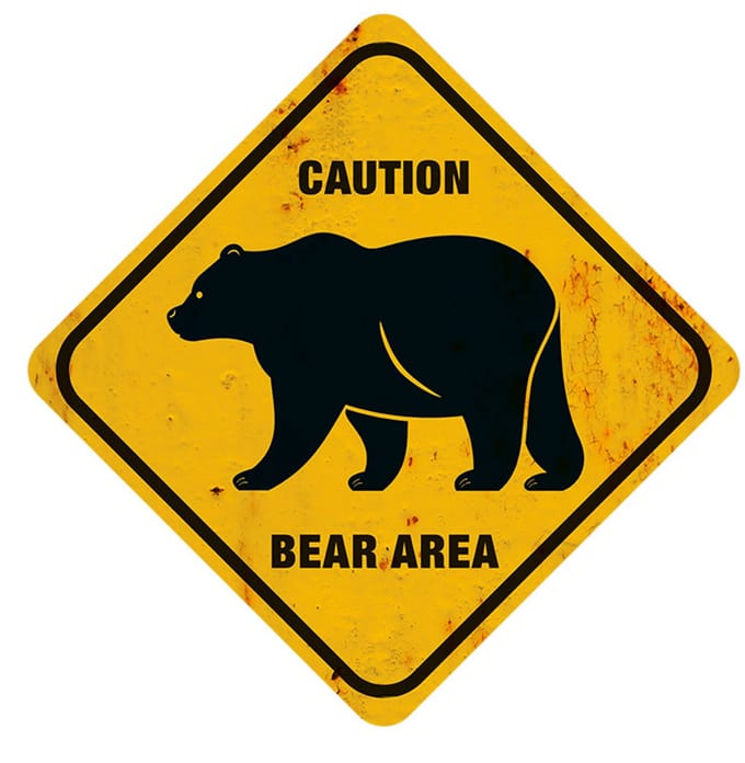 Signs USA - retro wandbord - dibond - Xing Bear - 35 x 35 cm
