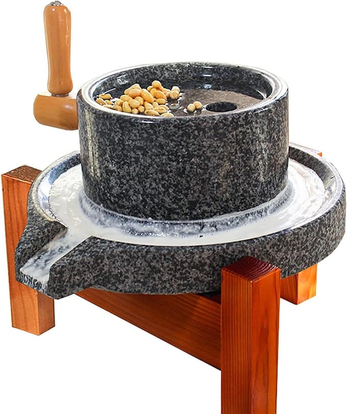 Graanmolen - Meelmolen Steen - Thuis Meel Malen - Hittevrij Frezen - 35 cm - Grijs