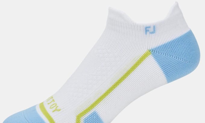 Footjoy Tech D.R.Y. Roll Tab Dames Wit Turquiose Lime