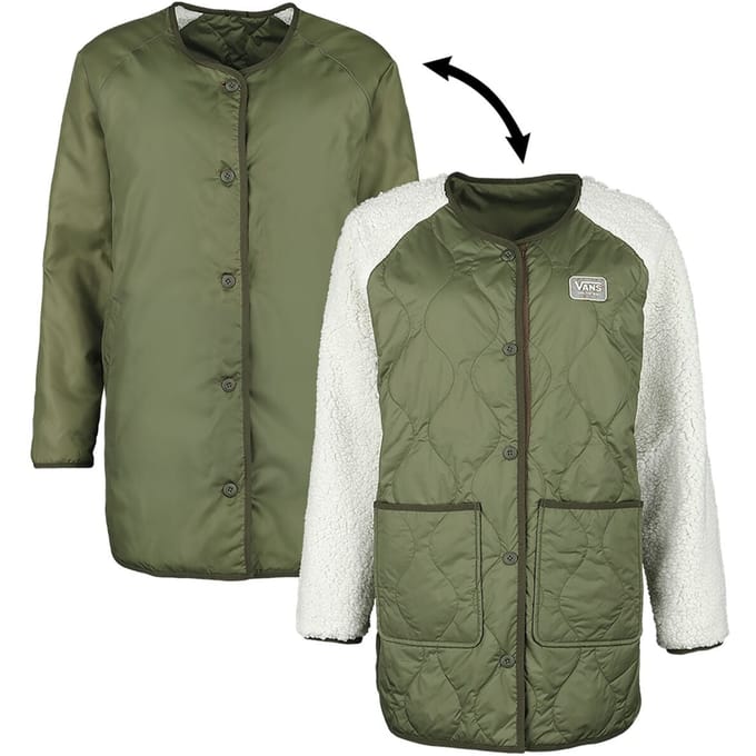 Vans Lange jassen - Peake Quilted Liner Coat Amusement 66 - L - voor Vrouwen - olijf