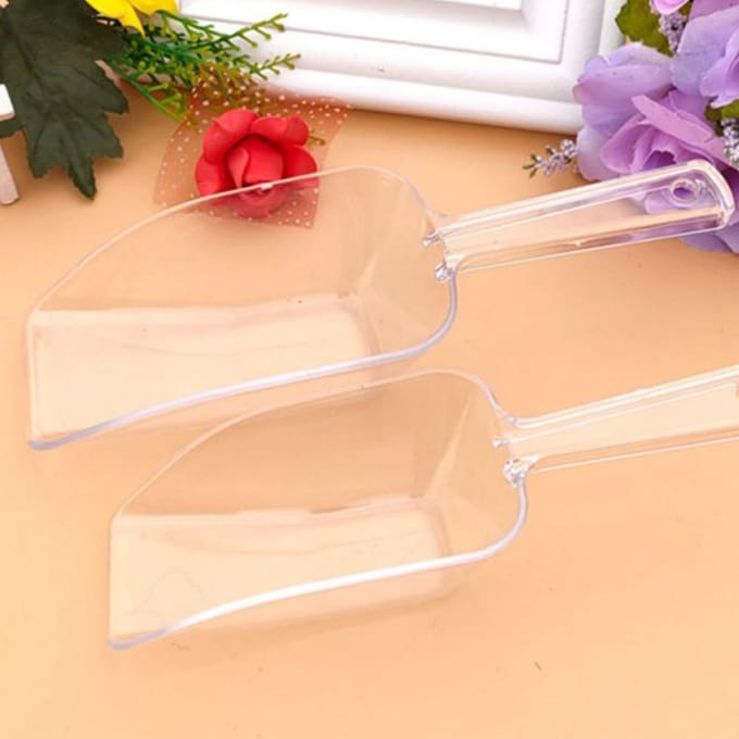 6 STUKS Mini Plastic IJsscheppen IJsscheppen IJsschep Voor Verjaardagsfeest Bruiloft Dessertscheppen Graan Bloem Multifunctionele Schep white