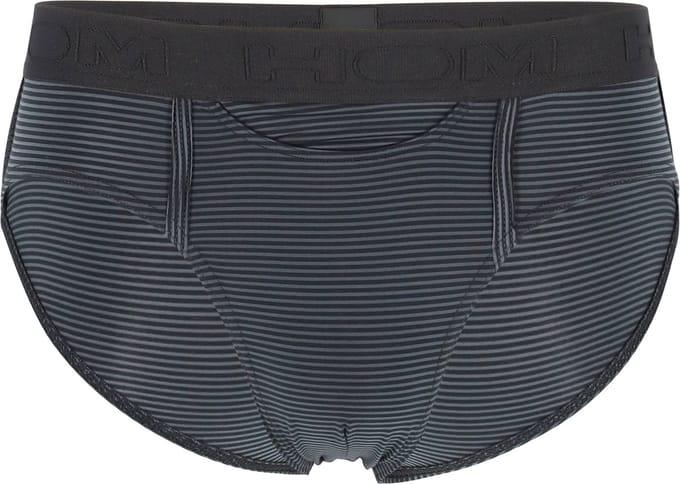 HOM Simon mini briefs HO1 (1-pack) - herenslip met horizontale gulp - zwart gestreept