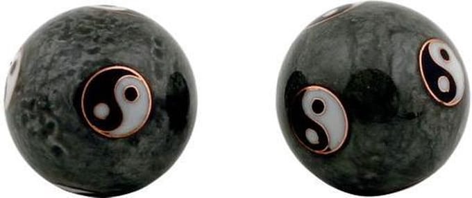 Meridiaankogels Yin Yang Tai Chi grijs - 3.5 cm (2 stuks) - S