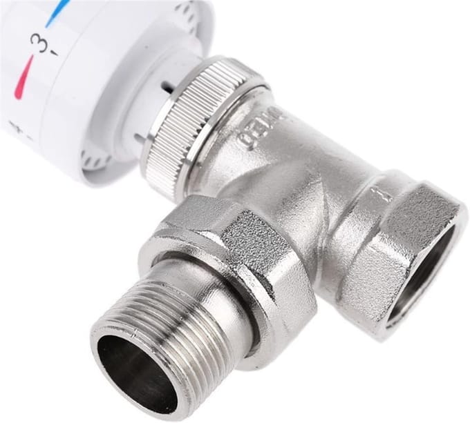 Thermostatische kraan - Temperatuurregeling - Vloerverwarming - Koper materiaal - DN20/DN15 - Wit zilver