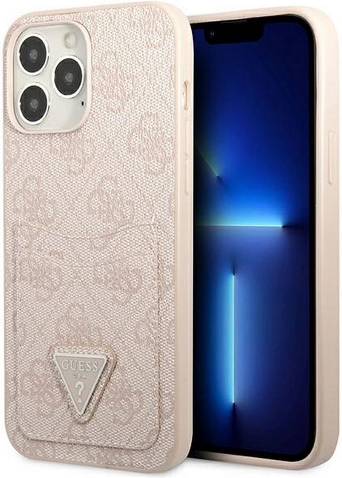 Guess 4G Double Card Back Case geschikt voor Apple iPhone 13 Pro (6.1") - Roze