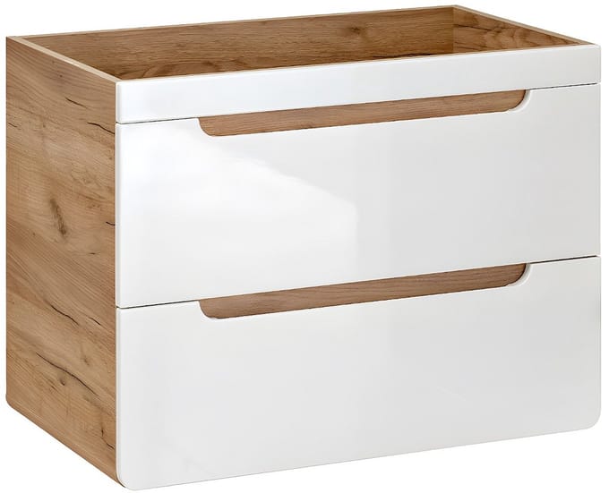 Vente-unique Hangwaskom, naturel en wit - 80 cm - ARUBA