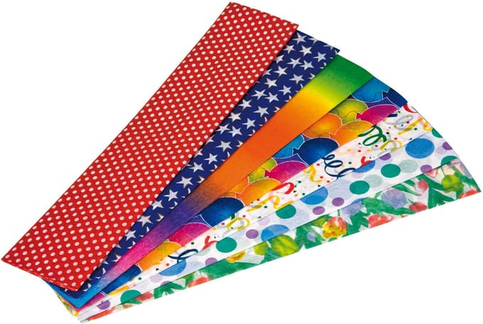 Crêpepapier | Heutink | Feestprint | 50 x 250 cm | 6 vouw