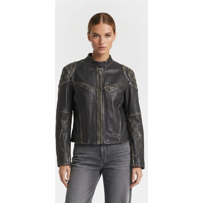 & Other Stories Mariette Leather Jacket Black Größe: S | Lederjacken Outlet | Damen | Schwarz