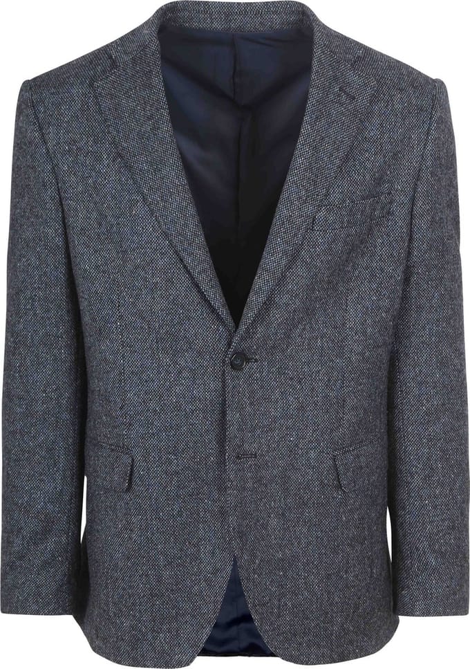 Suitable Birds Eye Colbert Merinowol Donkerblauw (navy) - Maat 52 - Heren blazer
