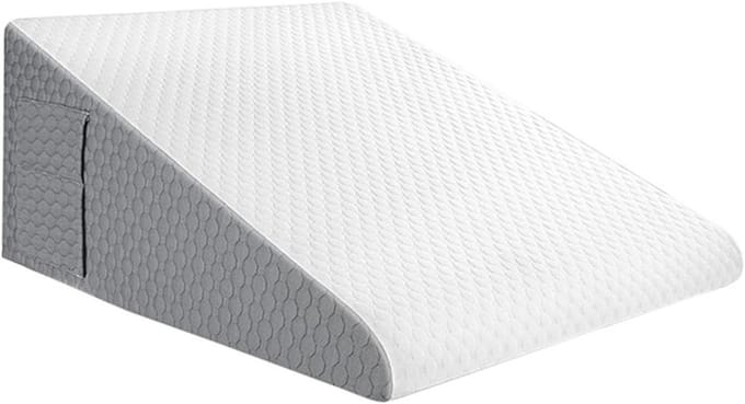 Wigkussen Bed - Leeskussen - Comfortabel Rusten - Afneembare Hoes - 61x61x30.5cm - Wit