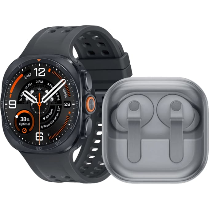 Samsung Galaxy Watch Ultra 2 5G Titanium Zwart 47mm + Samsung Galaxy Buds4 Pro Wit