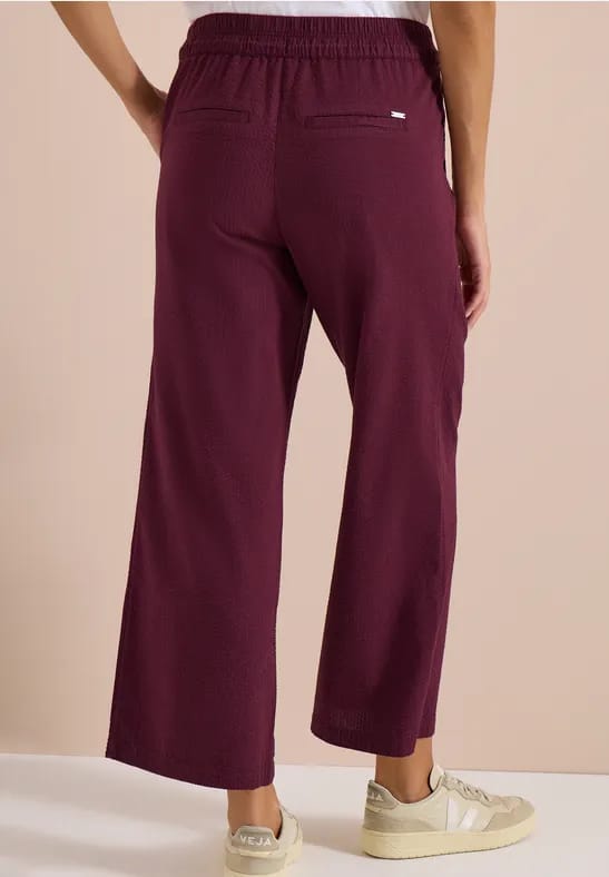 Wide Legs broek in seersucker kwaliteit