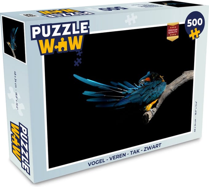 Puzzel Vogel - Veren - Tak - Zwart - Legpuzzel - Puzzel 500 stukjes